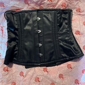 Sleek Black Satin Corset